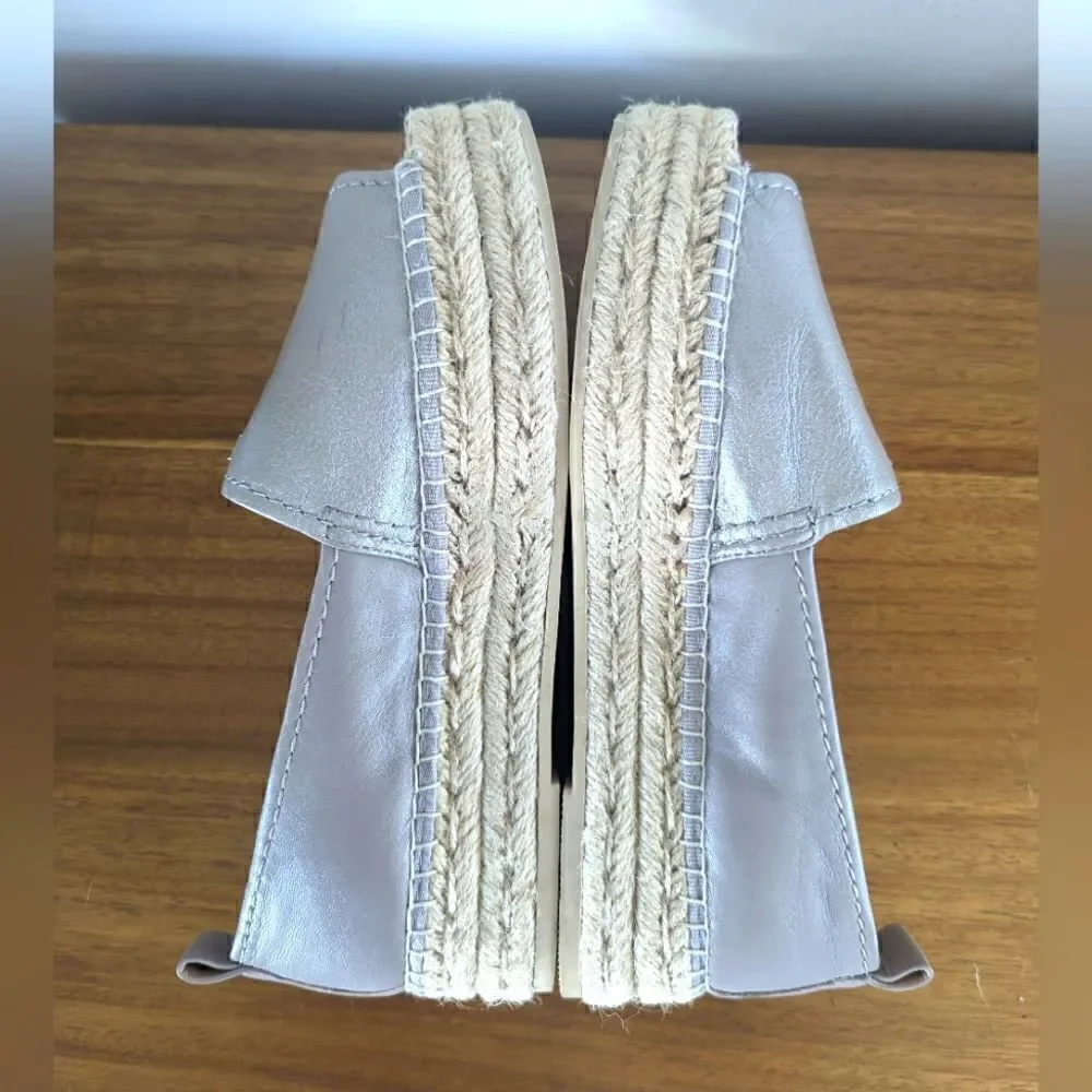 DKNY Leather Coastal Minimalist Preppy Neutral Chic Capsule Espadrille  6 ½